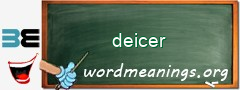 WordMeaning blackboard for deicer